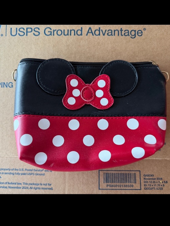 Disney Other - Red Polka Dot Bow Minnie mouse Cosmetic Pouch